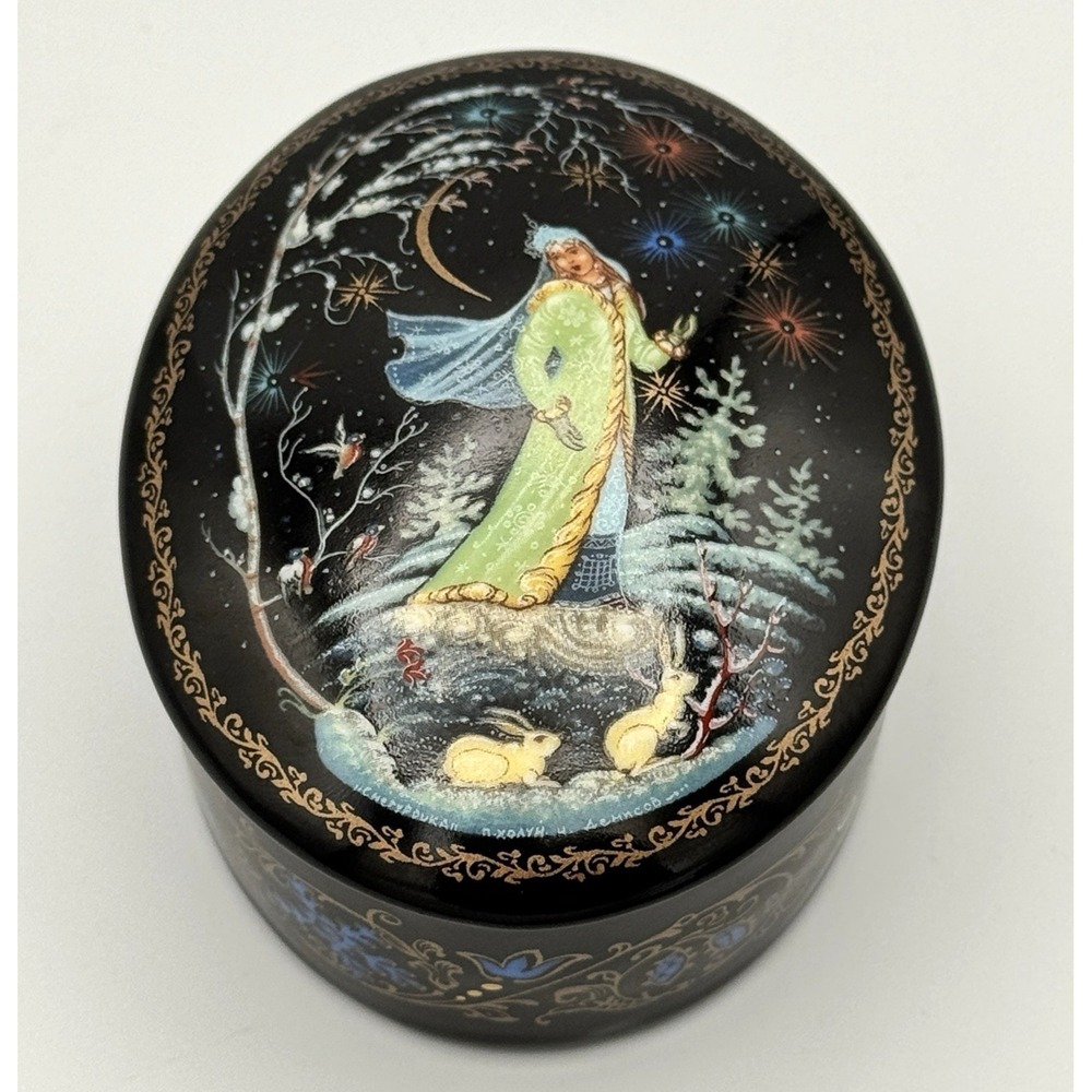 1991 Kholui Russian Musical Trinket Box Snow Maiden Nikolai Denisov Ltd Ed